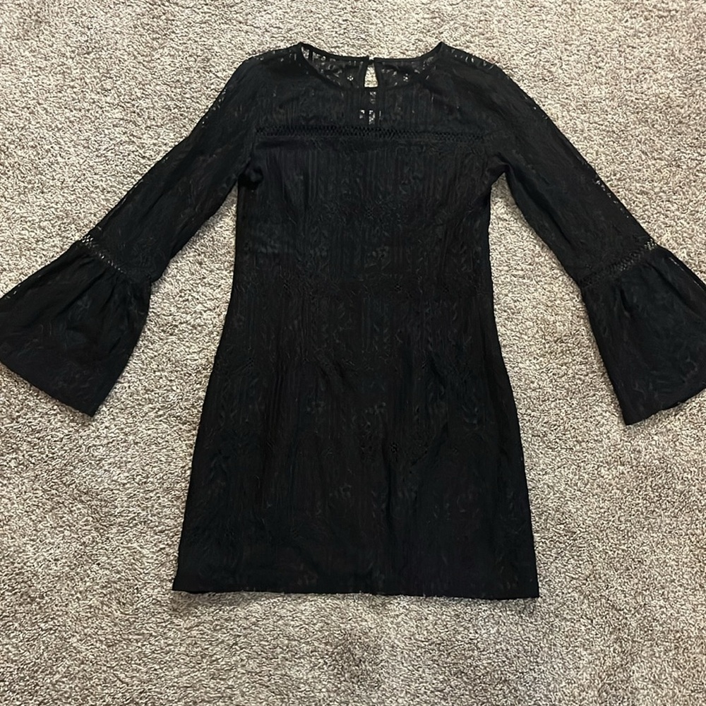 Xhilaration Goth Boho Style Midi Lace Dress with Bell Sleeves Medium